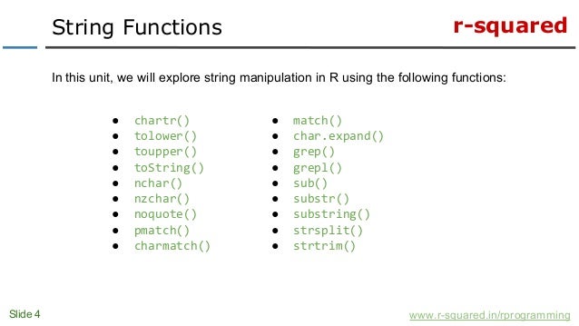 r string