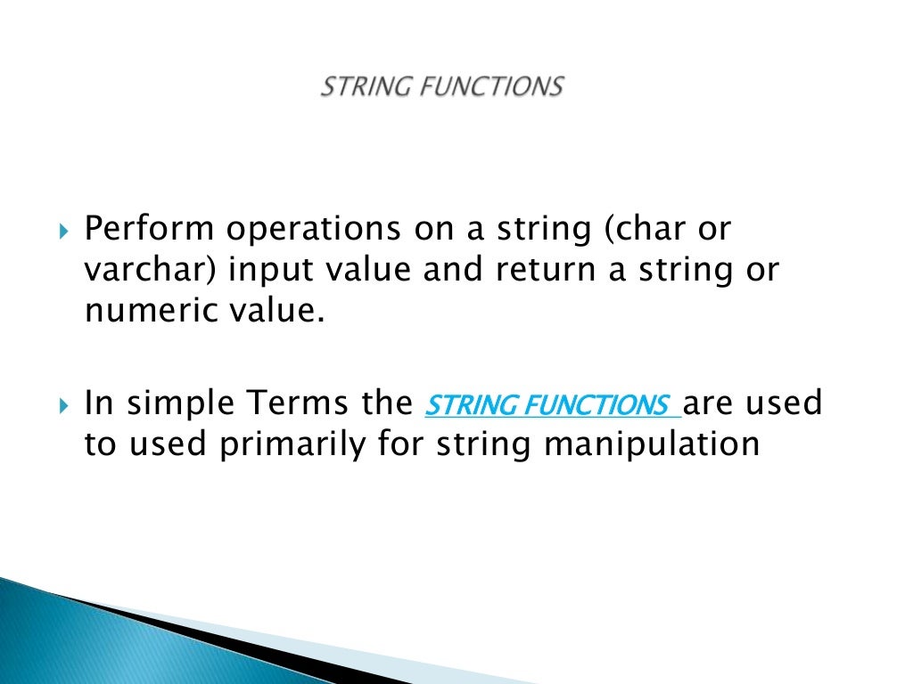 String functions