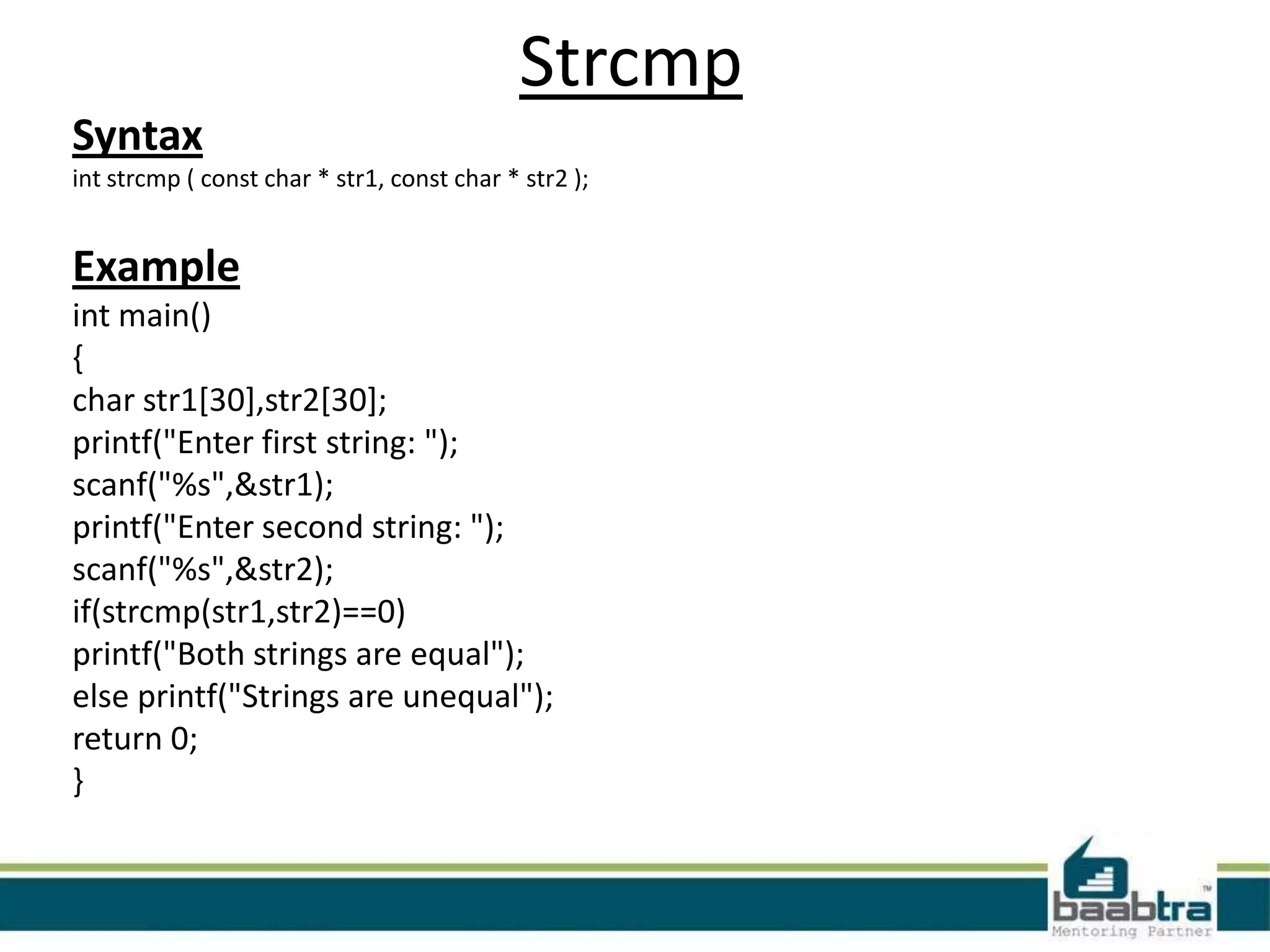 String functions in C | PPT