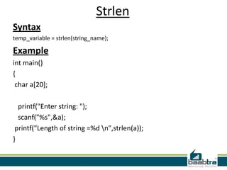 String functions in C | PPT