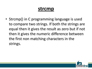 String functions in C | PPTX