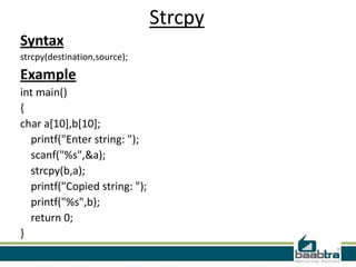 String functions in C | PPT