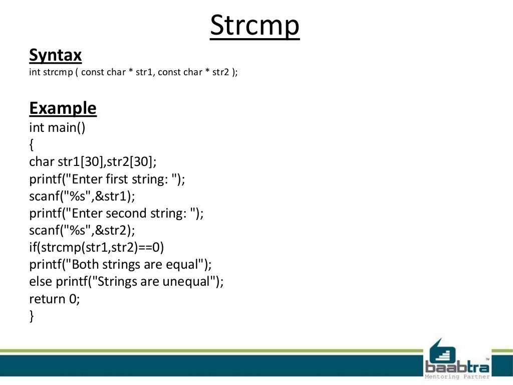 String functions in C