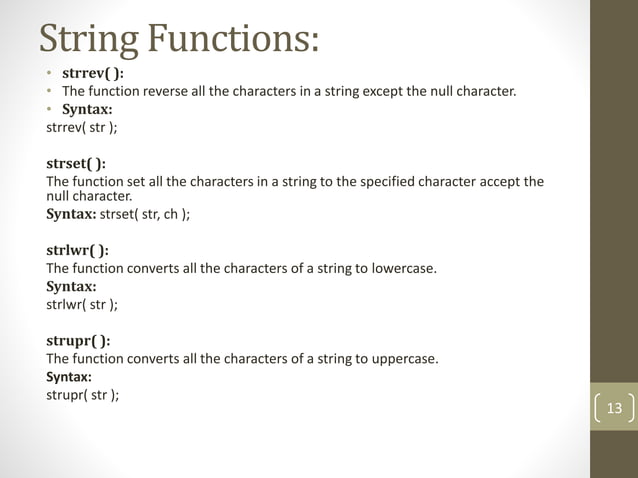 String handling | PPT