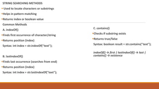 Comprehensive Overview of Java String Handling Methods | PDF