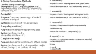 Comprehensive Overview of Java String Handling Methods | PDF