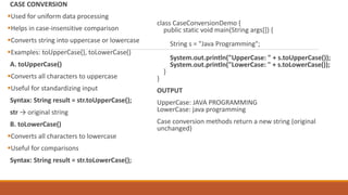 java string touppercase() method example Images High... Comprehensive Overview of Java String Handling Methods | PDF