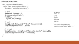 Comprehensive Overview of Java String Handling Methods | PDF