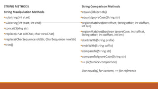 Comprehensive Overview of Java String Handling Methods | PDF