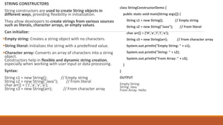 Comprehensive Overview of Java String Handling Methods | PDF