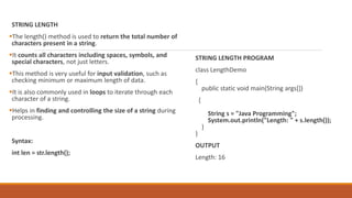 Comprehensive Overview of Java String Handling Methods | PDF