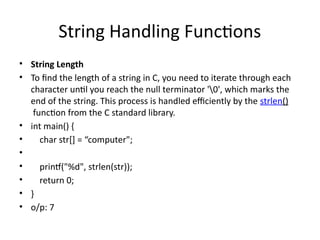 Comprehensive Guide to String Handling and Enumeration in C Programming ...