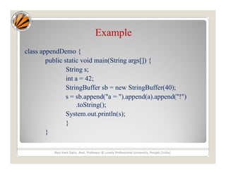 String handling(string buffer class) | PPT