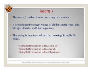 String handling(string buffer class) | PPT image.
