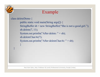 String handling(string buffer class) | PPT image.