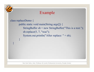String handling(string buffer class) | PPT