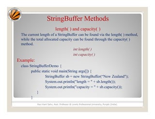 String handling(string buffer class) | PPT
