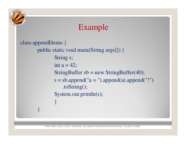 String handling(string buffer class)