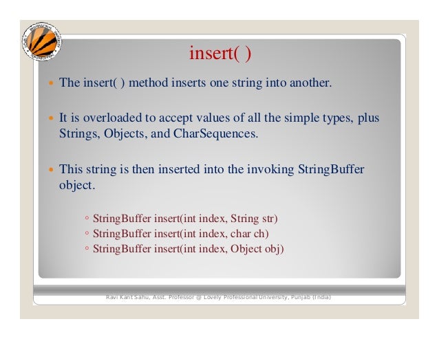 String handling(string buffer class)