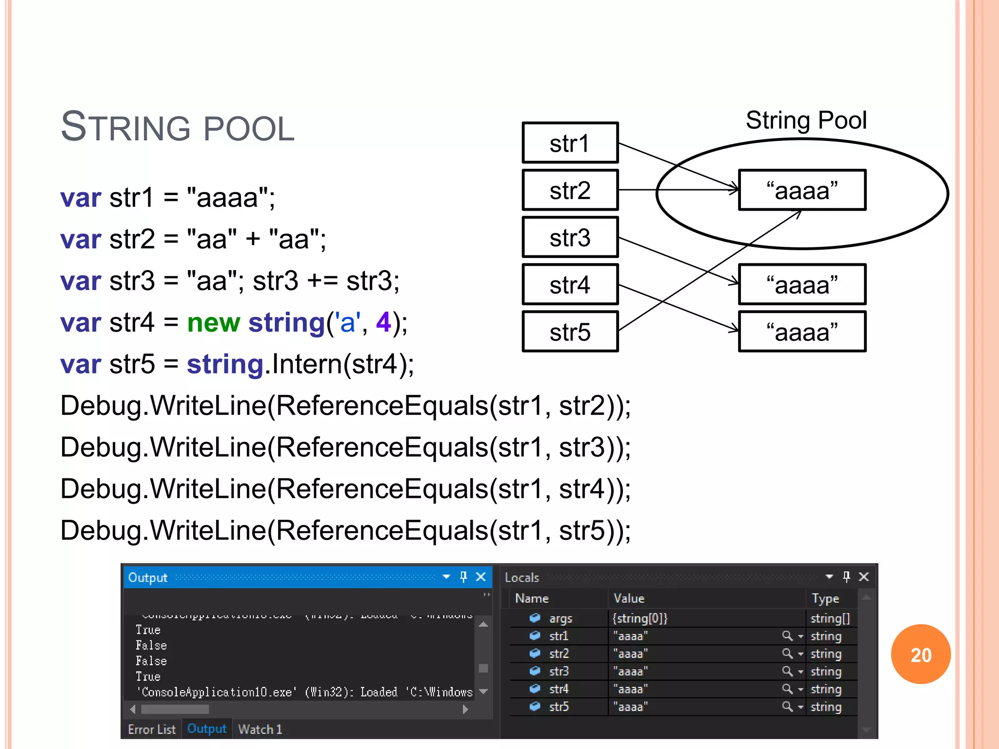 STRING POOL
20
 