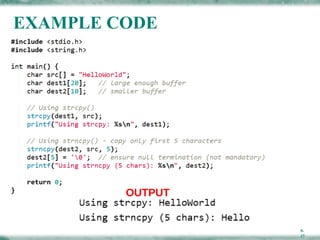 Comprehensive Guide to Strings in C Programming Language | PPTX