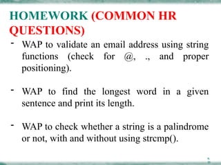 Comprehensive Guide to Strings in C Programming Language | PPTX