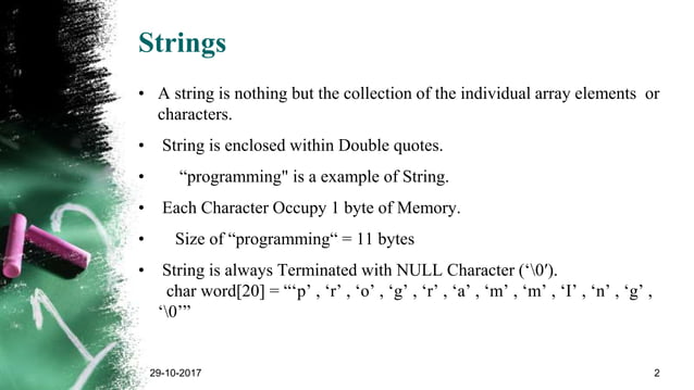 String in c programming | PPTX | Programming Languages | Computing