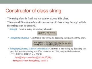 String in JAVA -------------------------- | PPTX