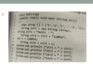 String in JAVA -------------------------- | PPTX