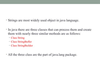 String in JAVA -------------------------- | PPTX
