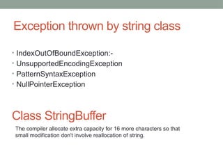 String in JAVA -------------------------- | PPTX