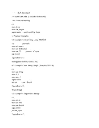 Comprehensive Guide to String Instructions in Assembly Language for ...