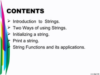 String & its application | PPT
