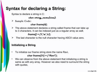 String & its application | PPT