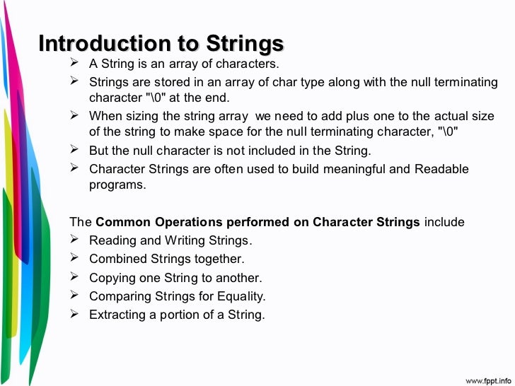 String & its application