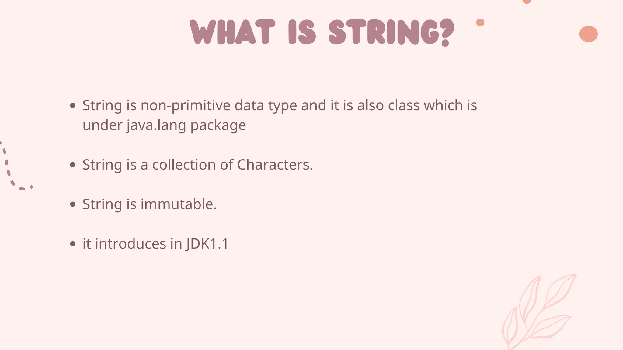 Java Presentation on the topic of string | PPT
