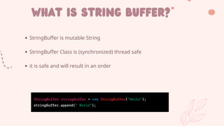 Java Presentation on the topic of string | PDF | Programming Languages ...