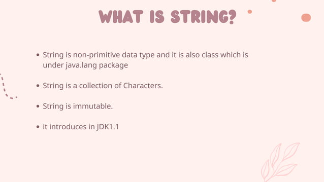 Java Presentation on the topic of string | PDF | Programming Languages ...