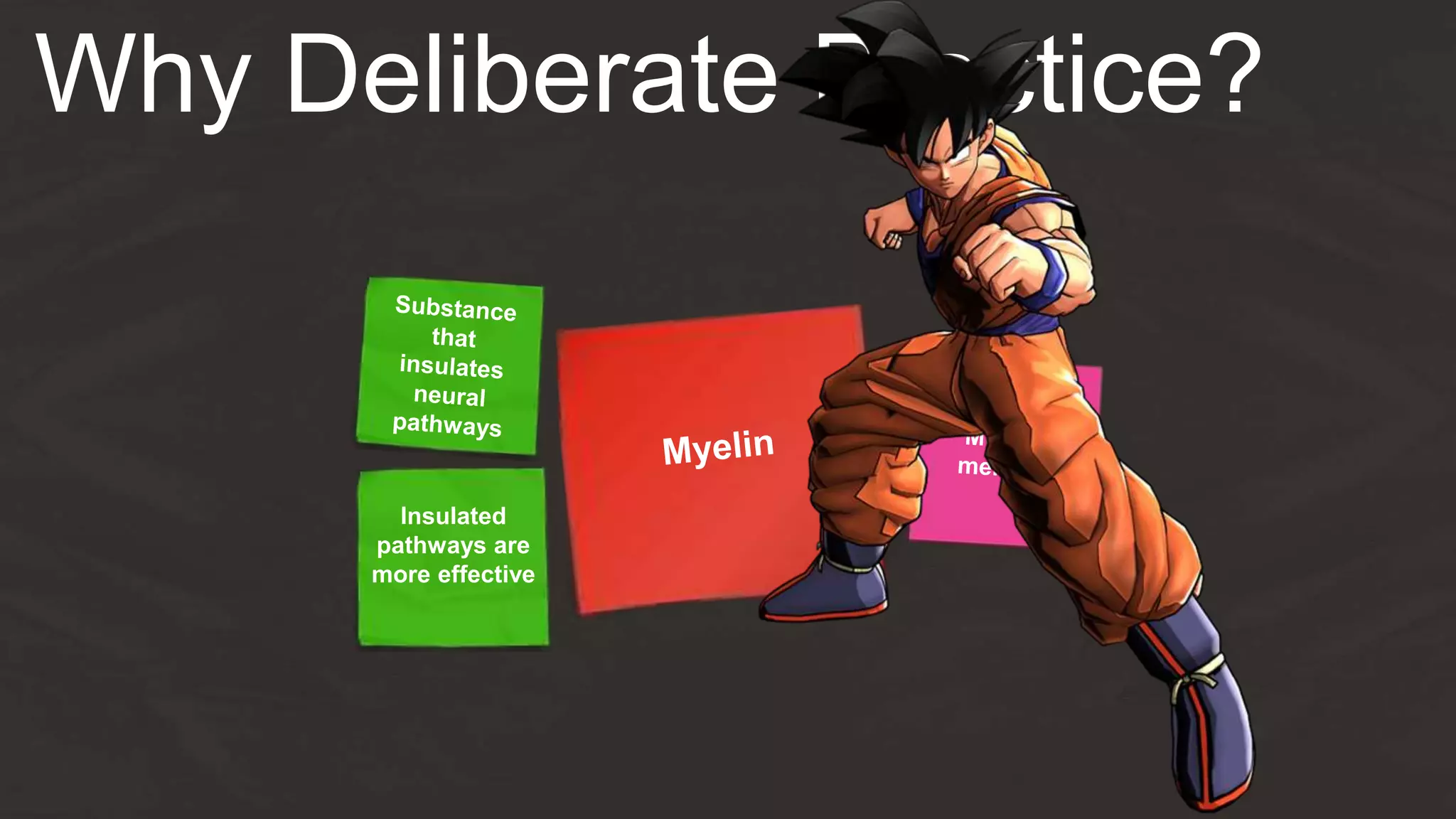 Why Deliberate Practice?
Insulated
pathways are
more effective
 