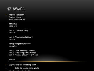 Comprehensive Guide to C++ String Manipulation Functions and Examples ...