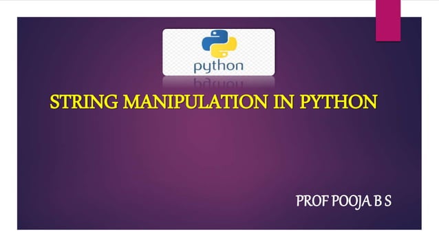 String Manipulation in Python | PPT | Free Download