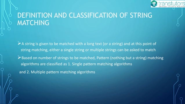 String Match | Computer Science | PPT