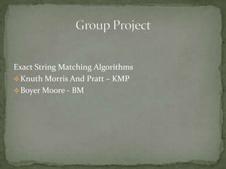 STRING MATCHING | PPT
