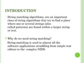 String matching algorithm | PPT