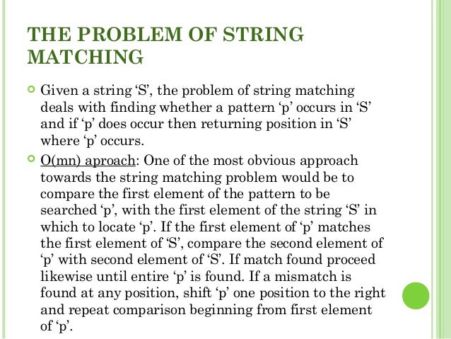String matching algorithm
