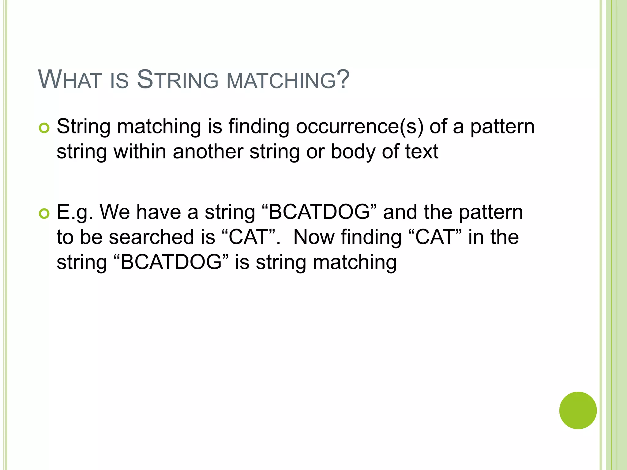 String matching algorithms | PPTX