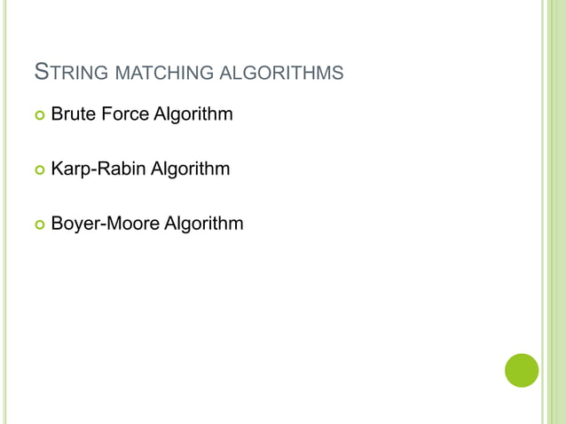 String matching algorithms | PPTX