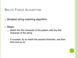 String matching algorithms | PPTX