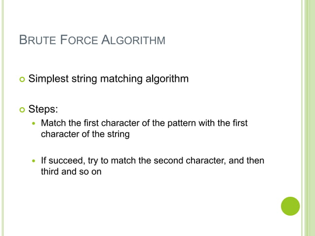 String matching algorithms | PPTX