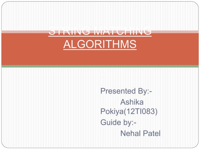 String matching algorithms | PPTX